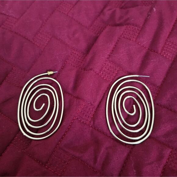 Gold Spiral Earrings - Picture 1 of 2